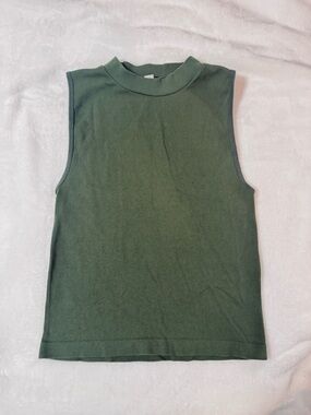 Prime Cut Sleeveless Ribbed Tank Top in Forest Green - One Size